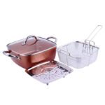 4 u 1 kaserola / pekač / friteza / steamer 24x24 - Copper pan TITAN CHEF-01