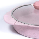 Piltka granitna kaserola sa poklopcem roze 3322