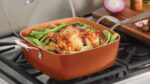 4 u 1 kaserola / pekač / friteza / steamer 24x24 - Copper pan TITAN CHEF-01 - Image 7