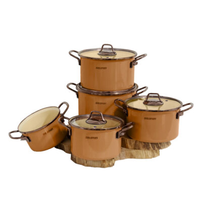 Emajlirani set posuđa sa poklopcima 10/1 - Asya